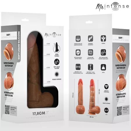 MR INTENSE - GARY S P&Eacute;NIS EN SILICONE ULTRA-R&Eacute;ALISTE AVEC TESTICULES 17,8 CM -&Oslash;- 4,2 CM