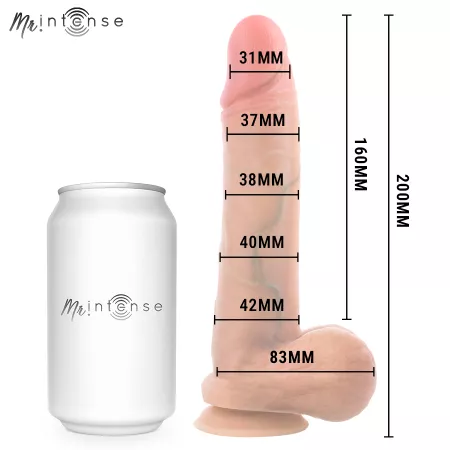 MR INTENSE - GARY M P&Eacute;NIS EN SILICONE ULTRA-R&Eacute;ALISTE AVEC TESTICULES 20 CM -&Oslash;- 4,2 CM