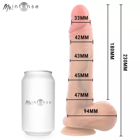 MR INTENSE - GARY L P&Eacute;NIS EN SILICONE ULTRA-R&Eacute;ALISTE AVEC TESTICULES 23 CM - &Oslash; 4,7 CM
