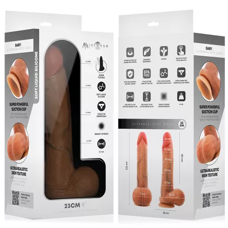 MR INTENSE - GARY L P&Eacute;NIS EN SILICONE ULTRA-R&Eacute;ALISTE AVEC TESTICULES 23 CM - &Oslash; 4,7 CM