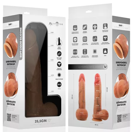 MR INTENSE - GARY XL P&Eacute;NIS EN SILICONE ULTRA-R&Eacute;ALISTE AVEC TESTICULES 25,5 CM -&Oslash;- 5,1 CM