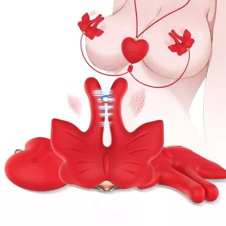 ARMONY - PINCES &Agrave; T&Eacute;TONS MAGN&Eacute;TIQUES &Agrave; VIBRATION FORME PAPILLON ROUGES