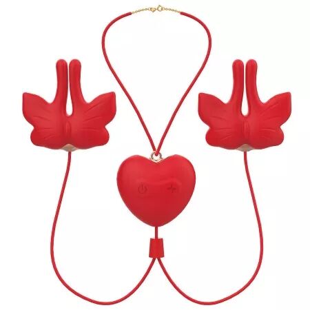 ARMONY - PINCES &Agrave; T&Eacute;TONS MAGN&Eacute;TIQUES &Agrave; VIBRATION FORME PAPILLON ROUGES