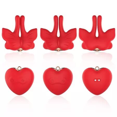 ARMONY - PINCES &Agrave; T&Eacute;TONS MAGN&Eacute;TIQUES &Agrave; VIBRATION FORME PAPILLON ROUGES