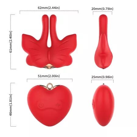 ARMONY - PINCES &Agrave; T&Eacute;TONS MAGN&Eacute;TIQUES &Agrave; VIBRATION FORME PAPILLON ROUGES