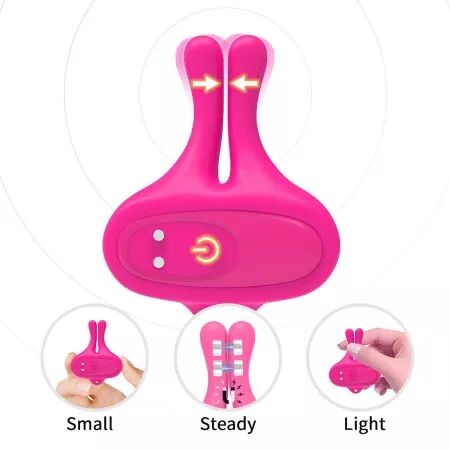 ARMONY - PINCES &Agrave; T&Eacute;TONS MAGN&Eacute;TIQUES VIBRATOIRES EN FORME DE LAPIN ROSE