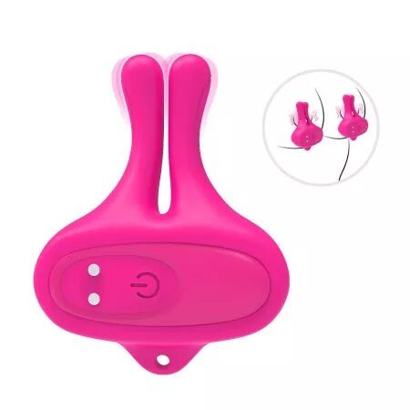 ARMONY - PINCES &Agrave; T&Eacute;TONS MAGN&Eacute;TIQUES VIBRATOIRES EN FORME DE LAPIN ROSE