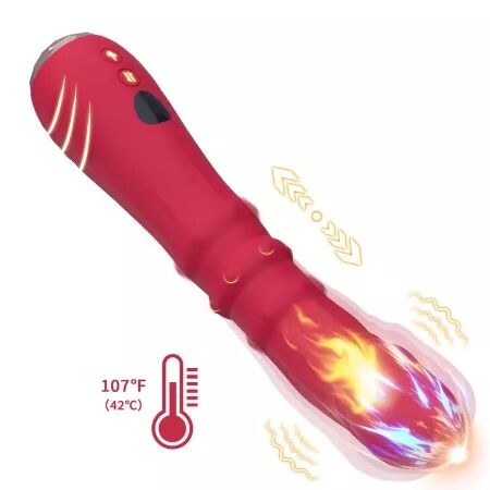 ARMONY - DILDO VIBRATEUR POINT A THERMO-R&Eacute;GLABLE ROUGE