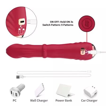 ARMONY - DILDO VIBRATEUR POINT A THERMO-R&Eacute;GLABLE ROUGE