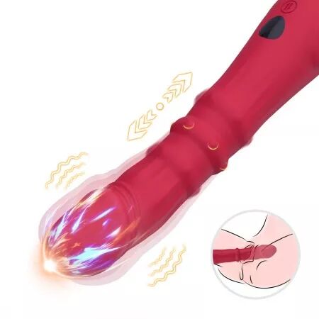 ARMONY - DILDO VIBRATEUR POINT A THERMO-R&Eacute;GLABLE ROUGE