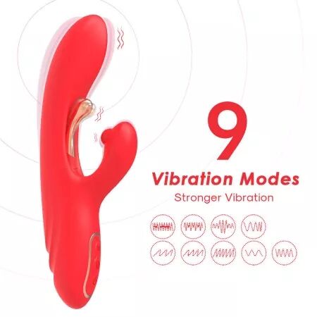 ARMONY - VIBRATEUR STIMULATEUR POINT G ET CLITORIS AVEC LANGUE OSCILLANTE ROUGE