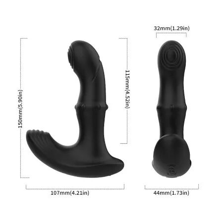 ARMONY - VIBRATEUR DE PROSTATE ANAL AVEC T&Eacute;L&Eacute;COMMANDE NOIR