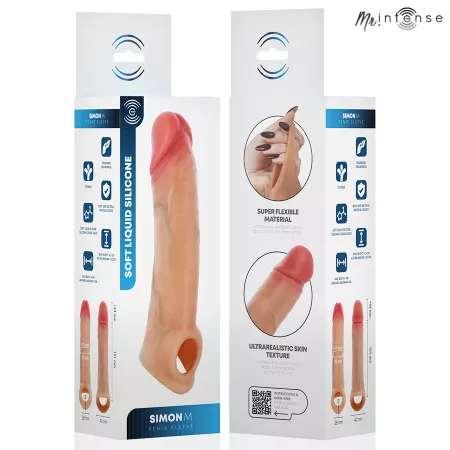 MR INTENSE - SIMON M MANCHON P&Eacute;NIS EN SILICONE 14,5 CM -&Oslash;- 4 CM