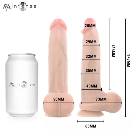 MR INTENSE - BRUCE S GODEMICHET EN SILICONE AVEC TESTICULES 17,8 CM -&Oslash;- 4 CM