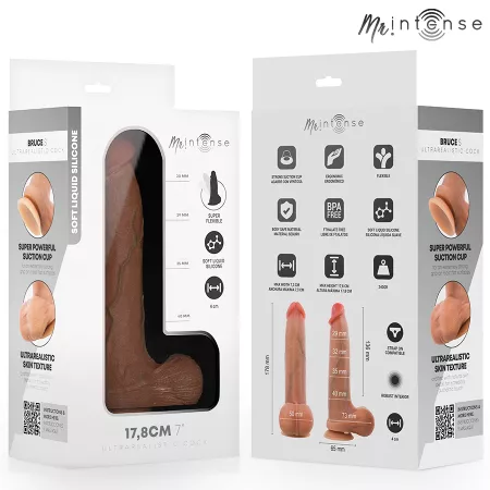 MR INTENSE - BRUCE S GODEMICHET EN SILICONE AVEC TESTICULES 17,8 CM -&Oslash;- 4 CM