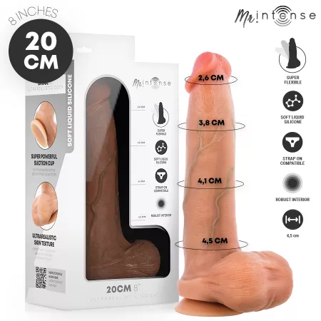 MR INTENSE - BRUCE M GODE EN SILICONE AVEC TESTICULES 20 CM -&Oslash;- 4,5 CM