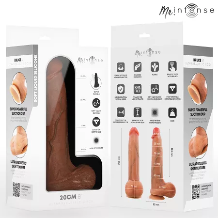 MR INTENSE - BRUCE M GODE EN SILICONE AVEC TESTICULES 20 CM -&Oslash;- 4,5 CM