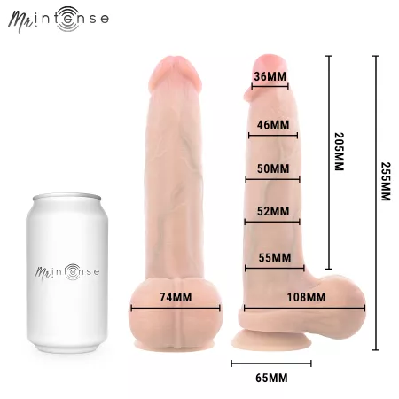 MR INTENSE - BRUCE XL GODEMICHET EN SILICONE AVEC TESTICULES 25,5 CM -&Oslash;- 5,5 CM