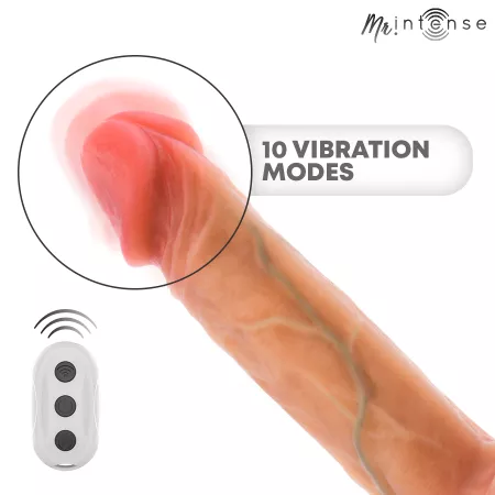 MR INTENSE - LOGAN VIBRATEUR GODEMICHET EN SILICONE AVEC EFFET CHAUFFANT ET T&Eacute;L&Eacute;COMMANDE 20 CM -&Oslash;- 4,1 CM