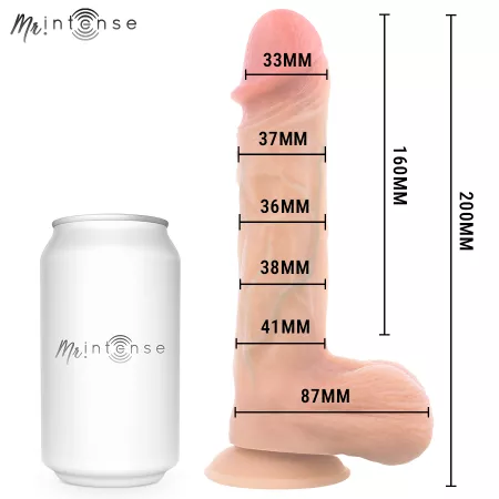MR INTENSE - LOGAN VIBRATEUR GODEMICHET EN SILICONE AVEC EFFET CHAUFFANT ET T&Eacute;L&Eacute;COMMANDE 20 CM -&Oslash;- 4,1 CM