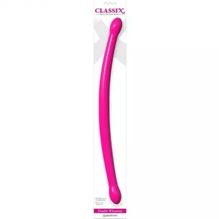 CLASSIX - GODE DOUBLE SOUPLE 43,7 CM ROSE