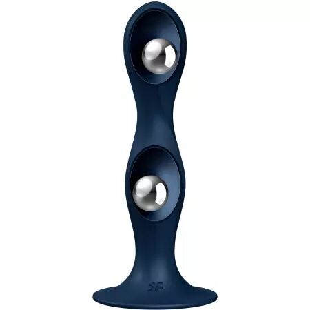 SATISFYER - DILDO EN SILICONE DOUBLE BALL-R BLEU