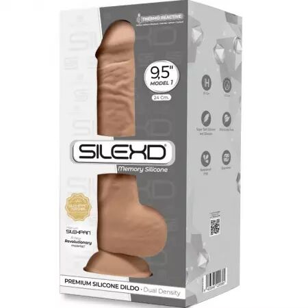 SILEXD - MODÈLE 1 PÉNIS RÉALISTE PREMIUM SILEXPAN SILICONE CARAMEL 24 CM