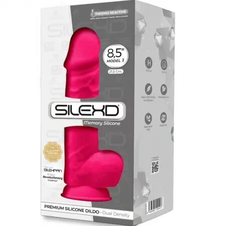 SILEXD - MODÈLE 1 PÉNIS RÉALISTE PREMIUM SILEXPAN SILICONE FUCHSIA 21.5 CM