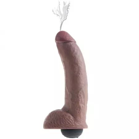 KING COCK - PÉNIS EJACULATEUR RÉALISTE MARRON 22.86 CM