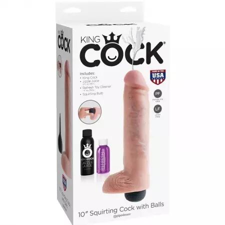 KING COCK - PÉNIS ÉJACULATEUR NATUREL RÉALISTE 25.40 CM