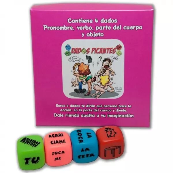 DIABLO PICANTE - JEU DE 4 D�S DE PRONOM, VERBE, PARTIE DU CORPS ET LIEU
