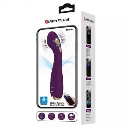 PRETTY LOVE - VIBRATEUR ELECTROSHOCK HECTOR PAR APP CONTROL VIOLET