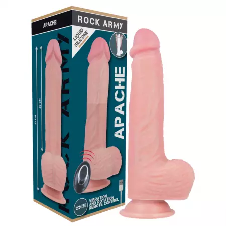 ROCKARMY - HARNAIS + VIBRATEUR SILICONE LIQUIDE PREMIUM TÉLÉCOMMANDE APACHE 22CM
