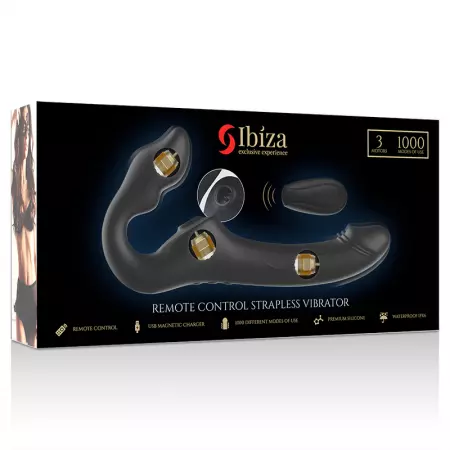 IBIZA - VIBRATEUR SANS SANGLE TÉLÉCOMMANDE 3 MOTEURS 1000 COMBINAISONS.