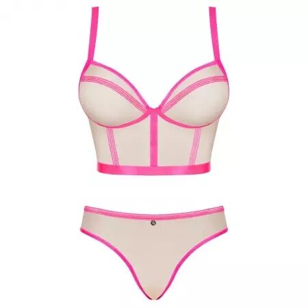 OBSESSIVE - NUDELIA ENSEMBLE DEUX PIÈCES ROSE S/M