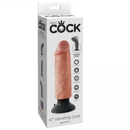 KING COCK - GODE VIBRATEUR 15.24 CM NATUREL