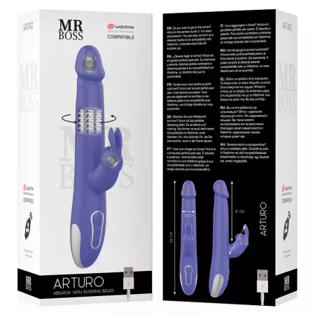 MR BOSS - VIBRATEUR ET ROTATEUR ARTURO COMPATIBLE AVEC LA TECHNOLOGIE SANS FIL WATCHME