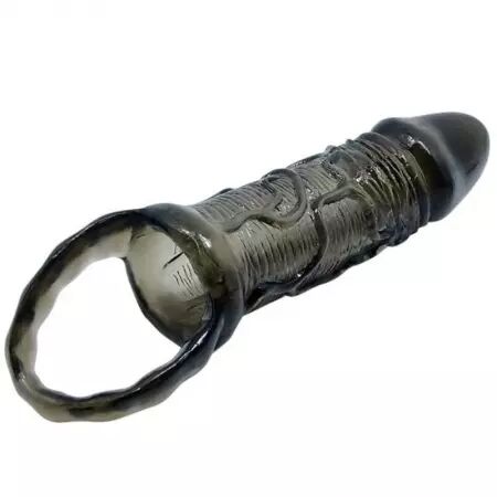 BAILE - GAINE DEXTENSION DE PÉNIS AVEC SANGLE POUR TESTICULES 11.5 CM