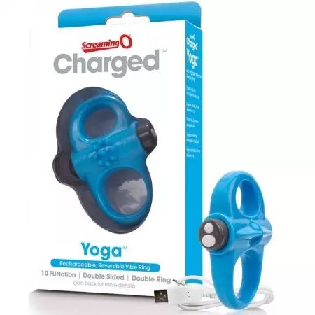 SCREAMING O - ANNEAU PÉNIEN VIBREUR RECHARGEABLE YOGA BLEU