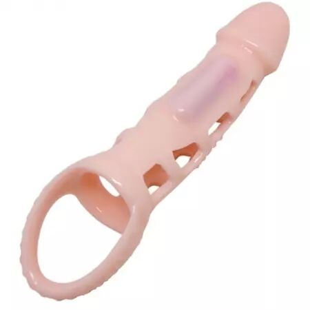BAILE - COUVERTURE DEXTENSION DE PÉNIS AVEC VIBRATION ET SANGLE NATURELLE 13,5 CM
