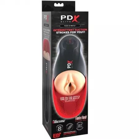 PDX ELITE - STROKER FUCK-O-MATIC VAGIN DOUBLE VIBRATION PÉNIS ET TESTICULES
