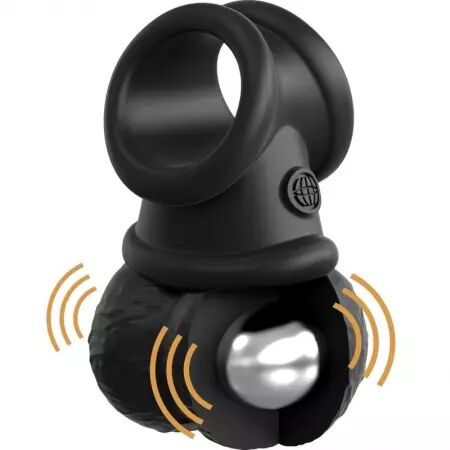 KING COCK - ELITE ANNEAU AVEC TESTICULE VIBRANT SILICONE