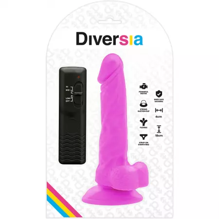 DIVERSIA - DILDO VIBRANT FLEXIBLE 18 CM - VIOLET
