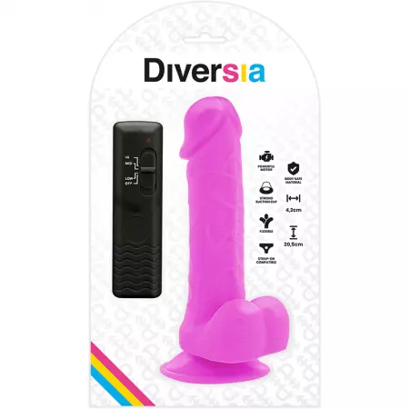 DIVERSIA - DILDO VIBRANT FLEXIBLE 20,5 CM - VIOLET