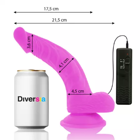 DIVERSIA - DILDO VIBRANT FLEXIBLE 21,5 CM - VIOLET