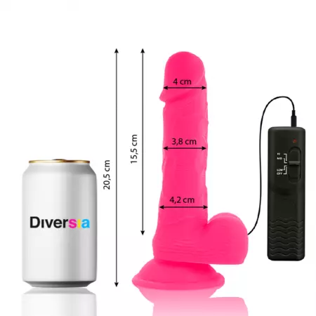 DIVERSIA - DILDO VIBRANT FLEXIBLE 20,5 CM - ROSE