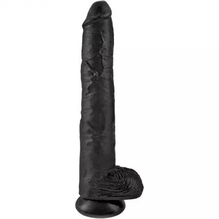 KING COCK - PÉNIS RÉALISTE AVEC BOULES 30.5 CM NOIR