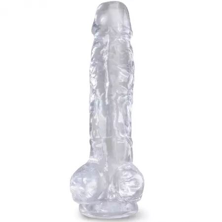 KING COCK - CLEAR PÉNIS RÉALISTE AVEC BOULES 16.5 CM TRANSPARENT