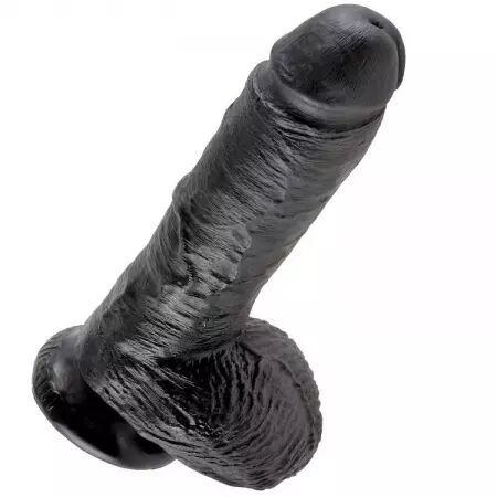 KING COCK - 8 GODE NOIR AVEC BOULES 20.3 CM