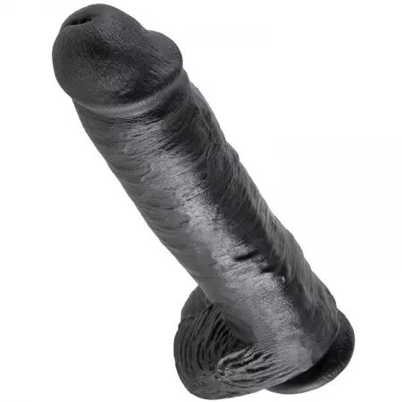 KING COCK - 11 GODE NOIR AVEC BOULES 28 CM